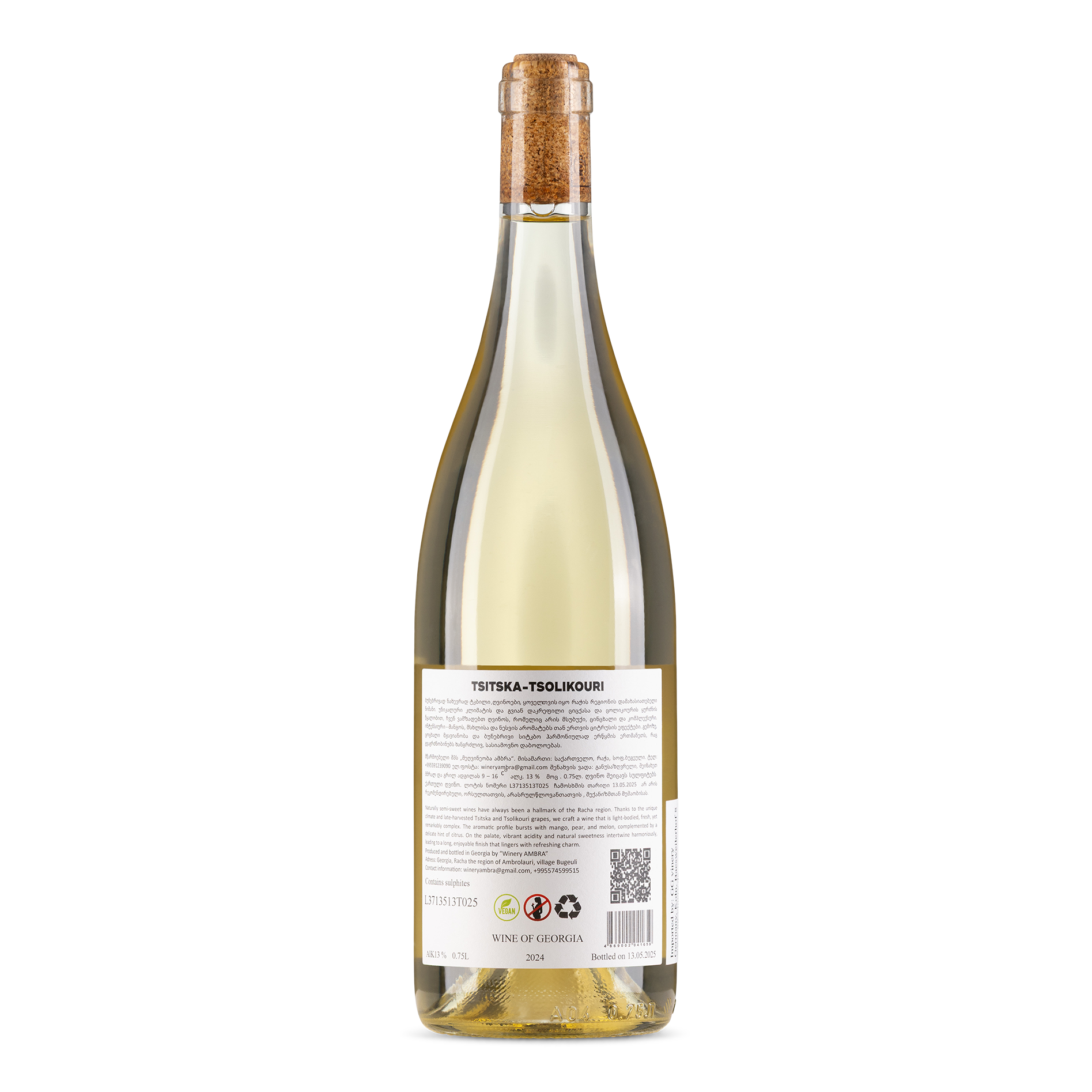 Tsitska Tsolikouri Qvevri White Semi Dry 2024